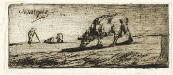 A Sheep Grazing, 1849, Jean François Millet (French, 1814-1875), printed by Auguste Delâtre