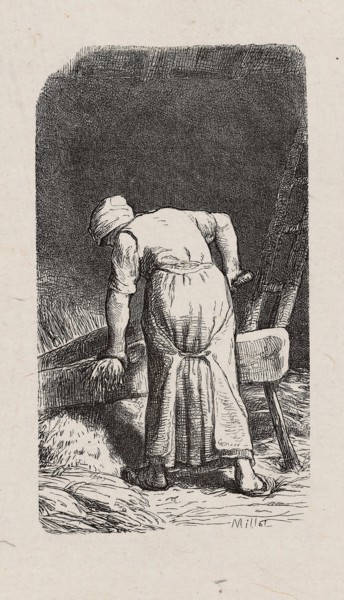 Woman Crushing Flax, 1853, after drawing made in 1852, Jacques Adrien Lavieille (French,