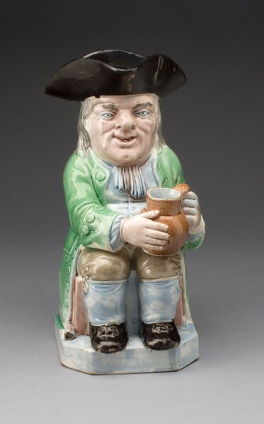 Toby Jug, 1780/90, England, Staffordshire, Staffordshire, Lead-glazed earthenware, H. 24.8 cm (9