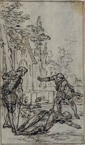 Study for Vignette in Voltaire’s La Pucelle d’Orleans, c. 1762, Hubert François Gravelot, French,