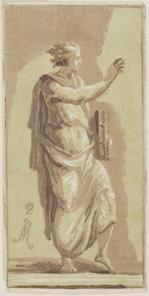 Young Man Standing, 1721, Conte Anton Maria Zanetti, Italian, 1680–1767, Italy, Chiaroscuro woodcut
