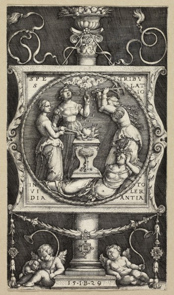 Bookplate of Willibald Pirckheimer, 1529, Master I.B. (possibly Georg Pencz, German, c. 1500-1550),