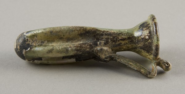 Flask, 3rd century AD, Roman, Levant or Syria, Syria, Glass, blown technique, 14 × 5.7 × 5.7 cm (5