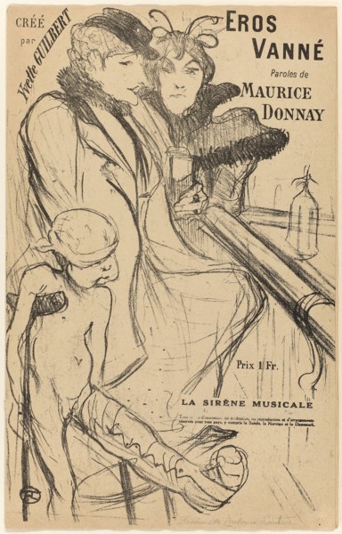 Eros vanné, 1894, Henri de Toulouse-Lautrec, French, 1864-1901, France, Lithograph in black on tan