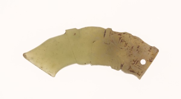 Dragon Pendant with Small Blade, Shang period, 13th–11th century B.C., China, Jade, 5.2 × 1.9 cm (2