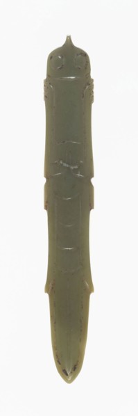 Insect-Shaped Pendant, Shang or Western Zhou period, 13th/10th century B.C., China, Jade, 3 1/2 ×