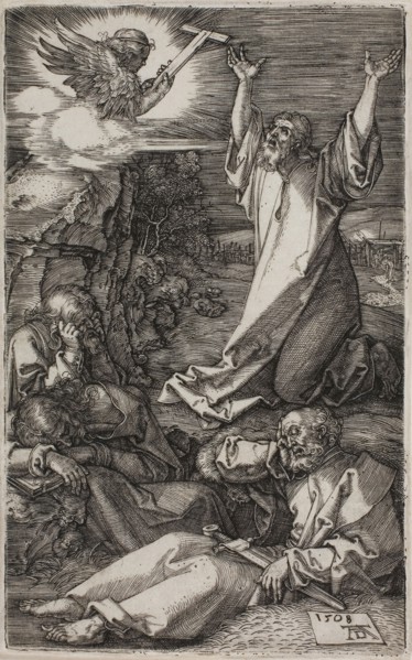 Agony in the Garden, from The Engraved Passion, 1508, published 1513, Albrecht Dürer, German,