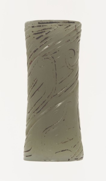 Bead, Western Zhou period, 10th/9th century B.C., China, Jade, L. 1 13/16 in., diam. 3/4 in.