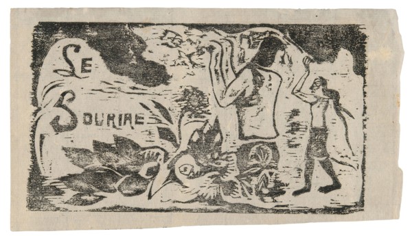 Tahitians, Flowers, and Leaves, headpiece for Le sourire, 1899/1900, Paul Gauguin, French,