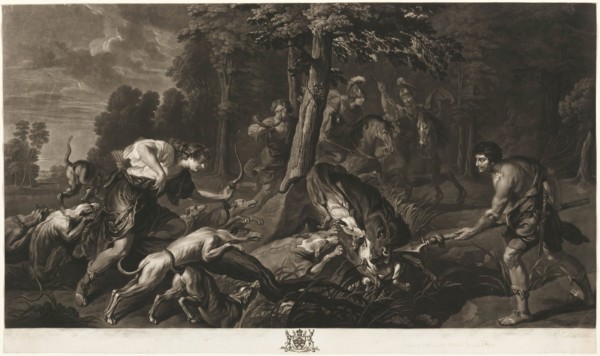The Calydonian Boar Hunt, from the Houghton Gallery, 1781, Richard Earlom (British, 1743-1822),