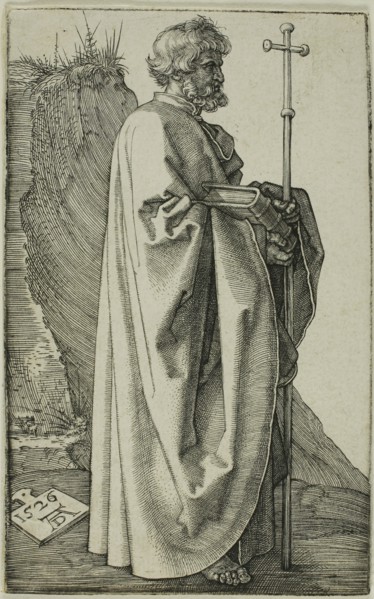 St. Philip, 1526, Albrecht Dürer, German, 1471-1528, Germany, Engraving in black on ivory laid