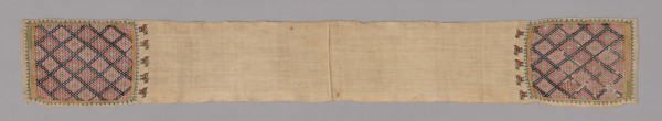 Sash, 19th century, Turkey or Eastern Europe, Turkey, embroidered in openwork pattern, 153.5 x 22