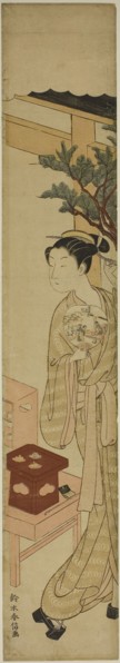 The Waitress Osen of the Kagiya Teahouse Holding a Fan, c. 1768/69, Suzuki Harunobu ?? ??,