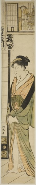 Courtesan Standing Beneath a Shelf for Talismans, c. 1783, Torii Kiyonaga, Japanese, 1752-1815,