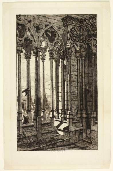 La galerie Notre-Dame, n.d., Charles Meryon, French, 1821-1868, France, Etching on paper, 277 × 163