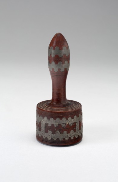 Mallet, 17th century, Germany, Hardwood and pewter inlay, L. 10.8 cm (4 1/4 in.)