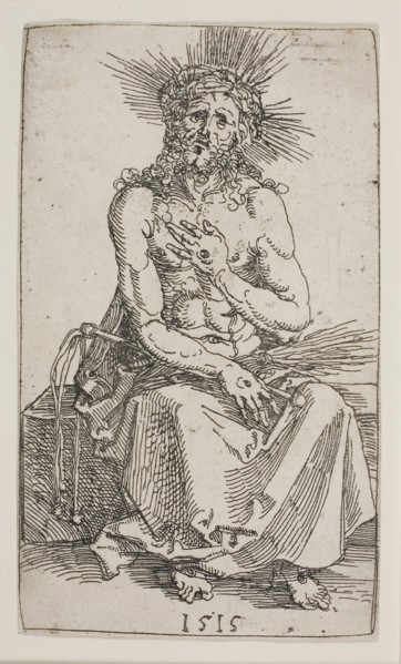 Man of Sorrows, Seated, 1515, Albrecht Dürer, German, 1471-1528, Germany, Engraving in black on