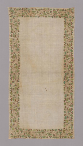Cover, 19th century, Turkey, Turkey, silk, plain weave, embroidered with silk floss and