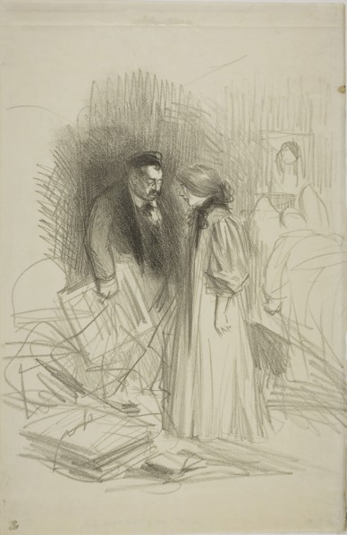 I don’t dare take them down yet…it would hurt him too much, c. 1892, Jean Louis Forain, French,