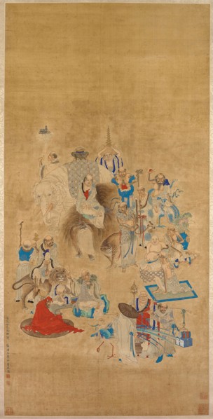 Bathing of the Buddha Festival, Qing dynasty, 1833, Hua Ziyou, Chinese, 19th century, China,