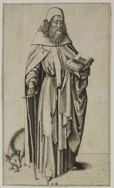 St. Anthony the Hermit, 1490/1500, Master F.V.B., Netherlandish, active 1475-1500, Bruges,