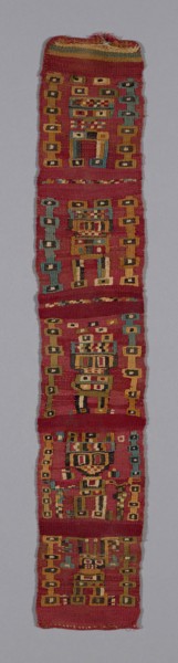 Band, A.D. 800/1100, Provincial Wari, Peru, Peru, Cotton and wool (camelid), tapestry weave with
