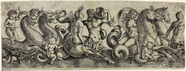 Frieze with Tritons and Nymphs, 1515/20, Girolamo Mocetto, Italian, c.1470-after 1531, Italy,