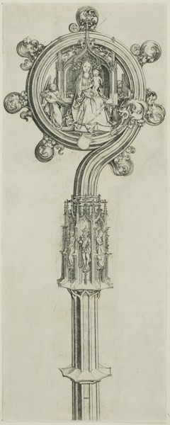 Bishop’s Crosier, 1475/80, Martin Schongauer, German, c. 1450-1491, Germany, Engraving on ivory