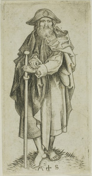 St. James Major, from Apostles, n.d., Martin Schongauer, German, c. 1450-1491, Germany, Engraving