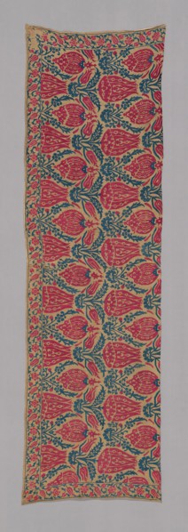 One-half of a Bedspread, 17th century, Greece, Ionian Islands, Greece, Linen, plain weave,