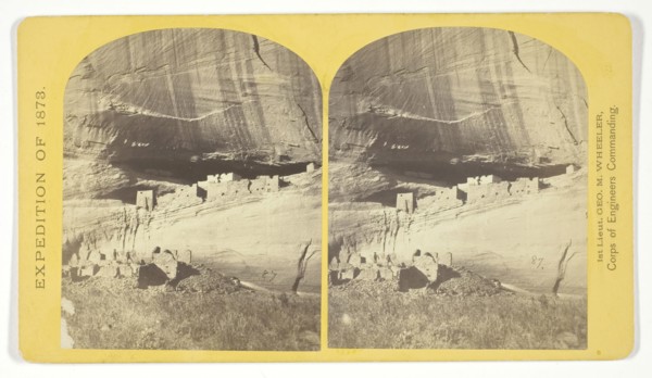 Ruins in Cañon de Chelle, N. M., in a cavity in the wall, 60 feet above present bed of Cañon.
