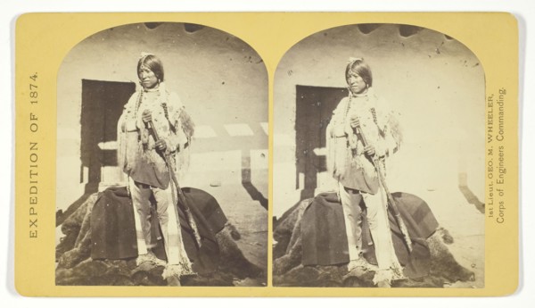 Shee-zah-nan-tan, Jicarilla Apache Brave in characteristic Costume, Northern New Mexico, 1874,