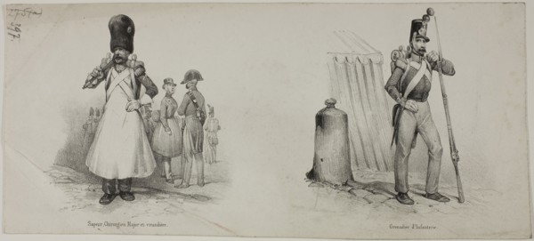 Military Costumes: Sapper (Fireman), Surgeon and Canteen Manager, Grenadier (Musketeer,