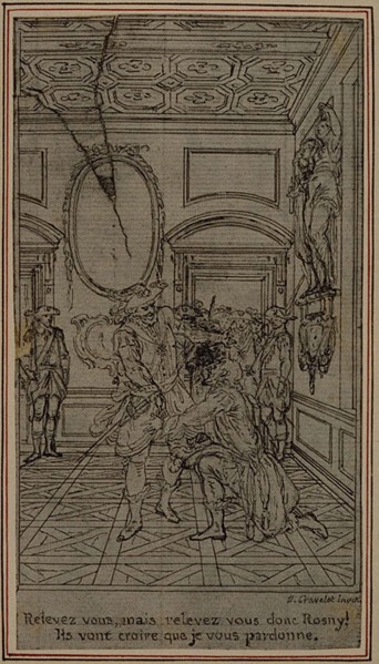 Study for Vignette-Frontispiece of Colle’s La Partie de Chasse de Henri IV, Act I, c. 1766, Hubert