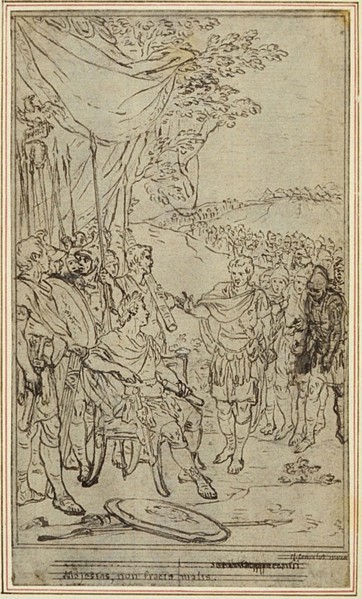 Study for Lucain’s La Pharsale, Canto IV, c. 1766, Hubert François Gravelot, French, 1699-1773,