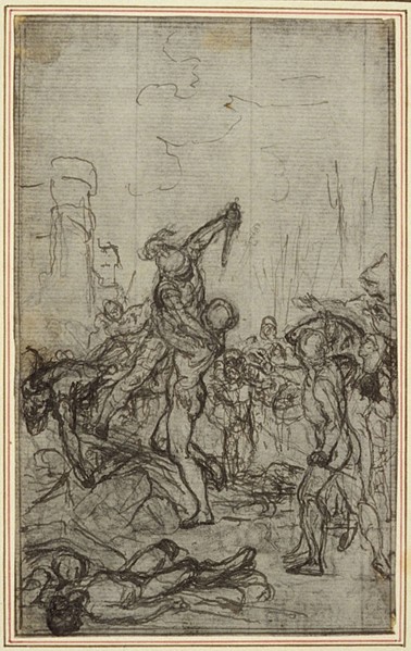 Study for Lucain’s La Pharsale, Canto IV, c. 1766, Hubert François Gravelot, French, 1699-1773,