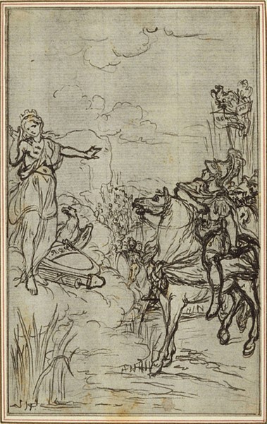 Study for Lucain’s La Pharsale, Canto I, c. 1766, Hubert François Gravelot, French, 1699-1773,