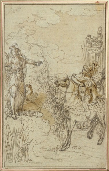 Study for Lucain’s La Pharsale, Canto I, c. 1766, Hubert François Gravelot, French, 1699-1773,