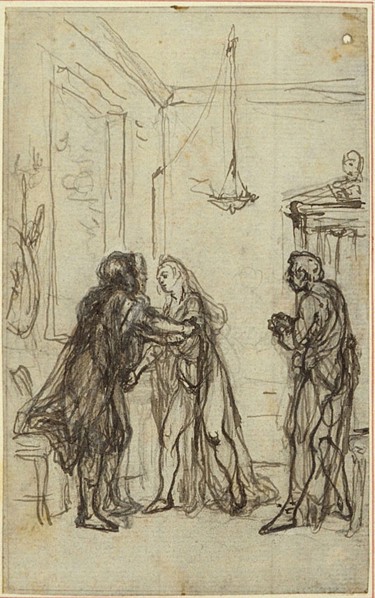 Study for Lucain’s La Pharsale, Canto II, c. 1766, Hubert François Gravelot, French, 1699-1773,