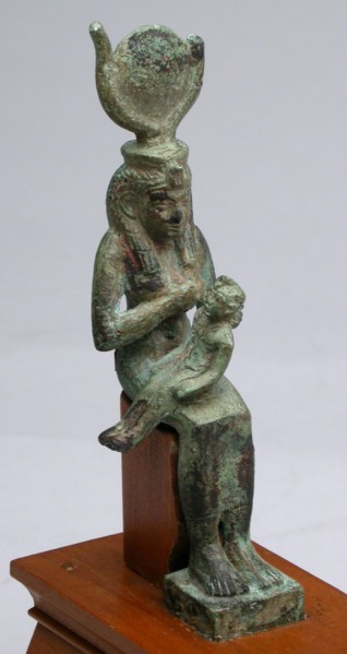 Statuette of the Goddess Isis Holding the God Horus, Third Intermediate Period–Late Period, Dynasty