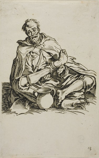 The Sickly One, plate thirteen from The Beggars, c. 1622, Jacques Callot, French, 1592-1635,
