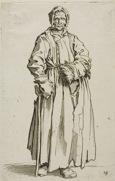 The One-Eyed Woman, plate fifteen from The Beggars, c. 1622, Jacques Callot, French, 1592-1635,