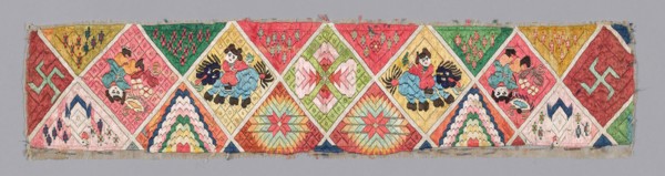 Woman’s Sleeve Bands, Qing dynasty (1644–1911), 1875/1900, Han-Chinese, China, Figures and