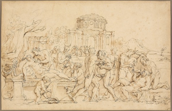 Bacchus and Ariadne, with Silenus, Nymphs and Satyrs, n.d., Raymond de Lafage, French, 1656-1690,
