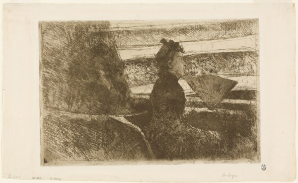 Lady in Black, in a Loge, Facing Right, c. 1881, Mary Cassatt, American, 1844-1926, United States,