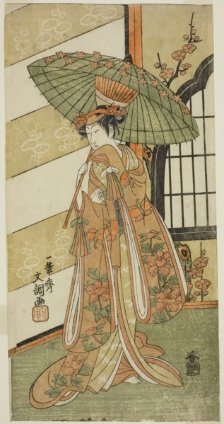 The Actor Onoe Tamizo I as Nishikigi in the Play Mutsu no Hana Ume no Kaomise, Performed at the
