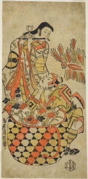 The Actors Ichikawa Danjuro II and Ichikawa Monnosuke I, c. 1720, Torii Kiyonobu I, Japanese,