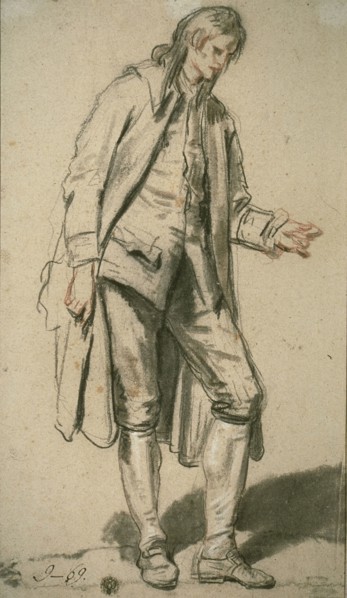 Study of a Groom, c. 1760, Jean-Baptiste Greuze, French, 1725-1805, France, Black chalk, with