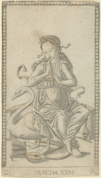 Music, plate 26 from Arts and Sciences, c. 1465, Master of the E-Series Tarocchi, Italian, active c