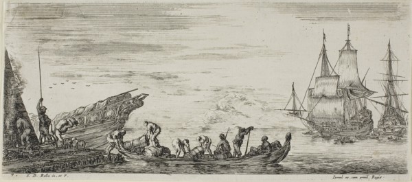 Plate One from Various Embarkments, n.d., Stefano della Bella, Italian, 1610-1664, Italy, Etching